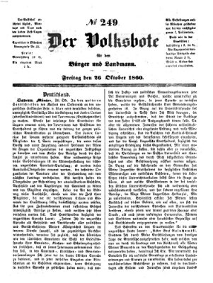 Der Volksbote für den Bürger und Landmann Freitag 26. Oktober 1860