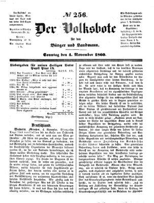 Der Volksbote für den Bürger und Landmann Sonntag 4. November 1860