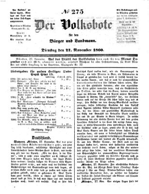 Der Volksbote für den Bürger und Landmann Dienstag 27. November 1860