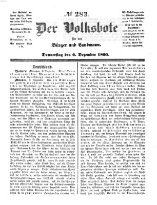 Der Volksbote für den Bürger und Landmann Donnerstag 6. Dezember 1860