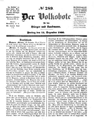 Der Volksbote für den Bürger und Landmann Freitag 14. Dezember 1860