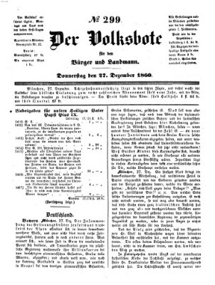 Der Volksbote für den Bürger und Landmann Donnerstag 27. Dezember 1860