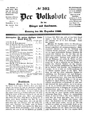 Der Volksbote für den Bürger und Landmann Sonntag 30. Dezember 1860