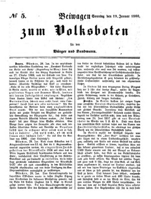 Der Volksbote für den Bürger und Landmann Sonntag 29. Januar 1860