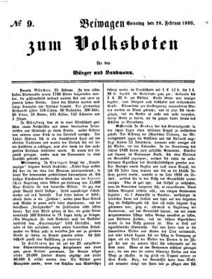 Der Volksbote für den Bürger und Landmann Sonntag 26. Februar 1860