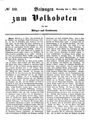 Der Volksbote für den Bürger und Landmann Sonntag 4. März 1860