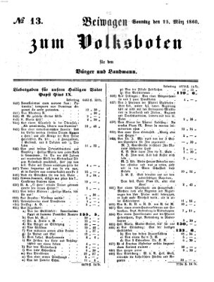 Der Volksbote für den Bürger und Landmann Sonntag 25. März 1860