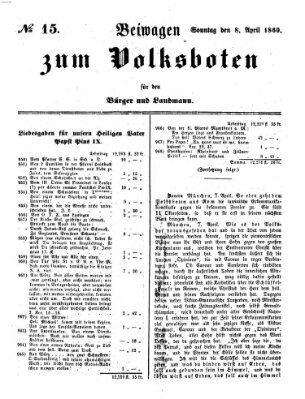 Der Volksbote für den Bürger und Landmann Sonntag 8. April 1860