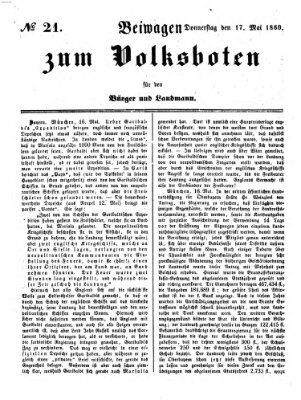 Der Volksbote für den Bürger und Landmann Donnerstag 17. Mai 1860