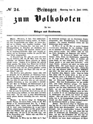 Der Volksbote für den Bürger und Landmann Sonntag 3. Juni 1860