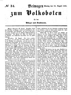 Der Volksbote für den Bürger und Landmann Montag 20. August 1860