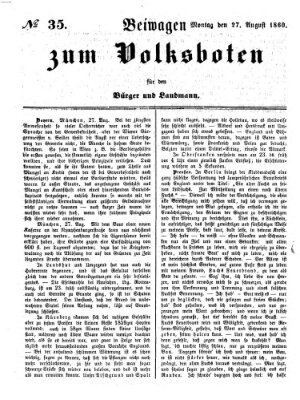 Der Volksbote für den Bürger und Landmann Montag 27. August 1860