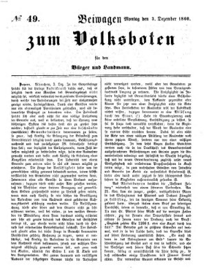 Der Volksbote für den Bürger und Landmann Montag 3. Dezember 1860