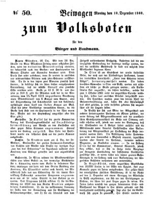 Der Volksbote für den Bürger und Landmann Montag 10. Dezember 1860