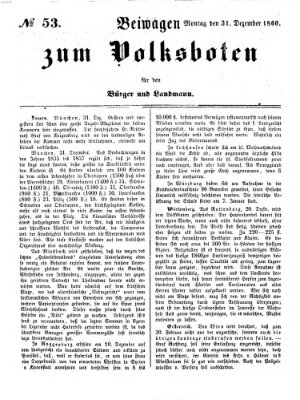 Der Volksbote für den Bürger und Landmann Montag 31. Dezember 1860