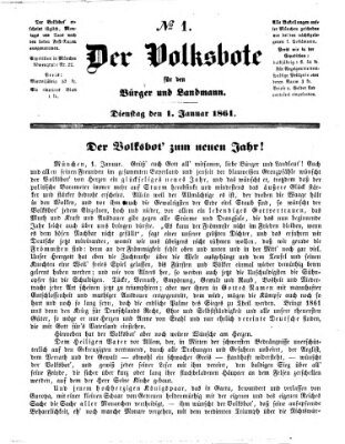 Der Volksbote für den Bürger und Landmann Dienstag 1. Januar 1861