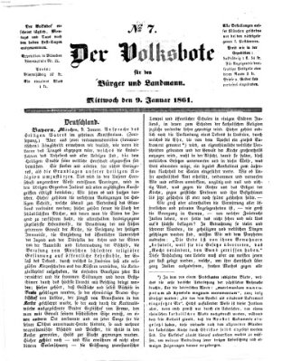 Der Volksbote für den Bürger und Landmann Mittwoch 9. Januar 1861