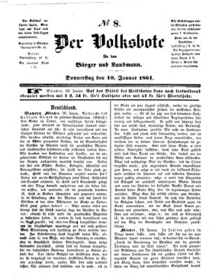 Der Volksbote für den Bürger und Landmann Donnerstag 10. Januar 1861