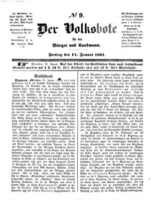 Der Volksbote für den Bürger und Landmann Freitag 11. Januar 1861