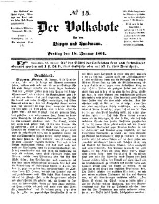 Der Volksbote für den Bürger und Landmann Freitag 18. Januar 1861