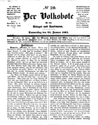 Der Volksbote für den Bürger und Landmann Donnerstag 24. Januar 1861