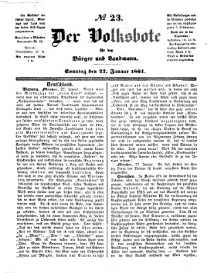 Der Volksbote für den Bürger und Landmann Sonntag 27. Januar 1861