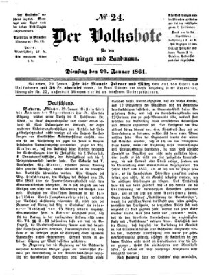 Der Volksbote für den Bürger und Landmann Dienstag 29. Januar 1861