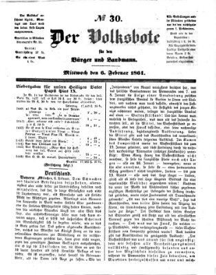 Der Volksbote für den Bürger und Landmann Mittwoch 6. Februar 1861