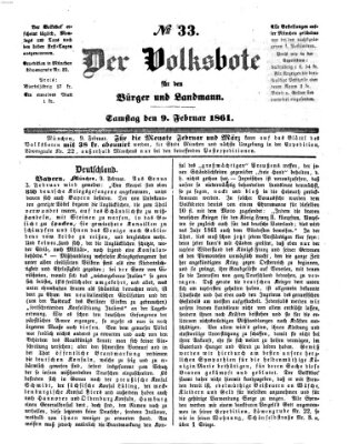 Der Volksbote für den Bürger und Landmann Samstag 9. Februar 1861