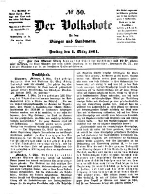 Der Volksbote für den Bürger und Landmann Freitag 1. März 1861