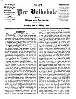 Der Volksbote für den Bürger und Landmann Samstag 9. März 1861