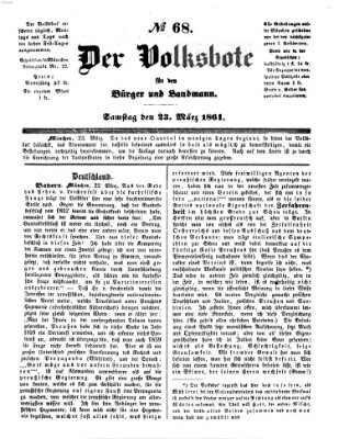 Der Volksbote für den Bürger und Landmann Samstag 23. März 1861