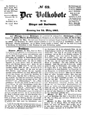 Der Volksbote für den Bürger und Landmann Sonntag 24. März 1861