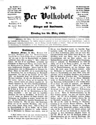 Der Volksbote für den Bürger und Landmann Dienstag 26. März 1861