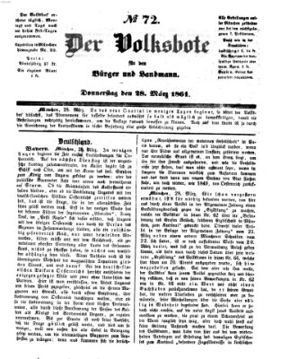 Der Volksbote für den Bürger und Landmann Donnerstag 28. März 1861