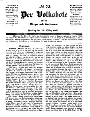 Der Volksbote für den Bürger und Landmann Freitag 29. März 1861