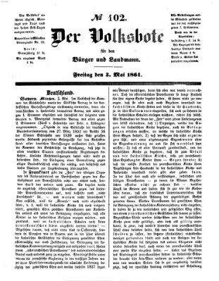 Der Volksbote für den Bürger und Landmann Freitag 3. Mai 1861