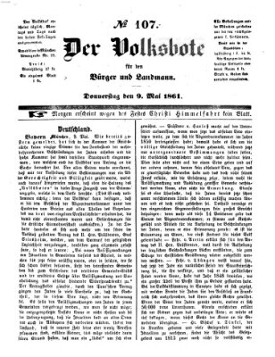 Der Volksbote für den Bürger und Landmann Donnerstag 9. Mai 1861