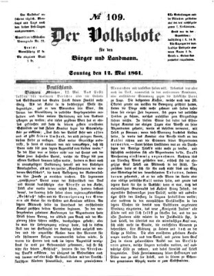 Der Volksbote für den Bürger und Landmann Sonntag 12. Mai 1861