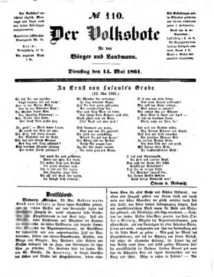 Der Volksbote für den Bürger und Landmann Dienstag 14. Mai 1861