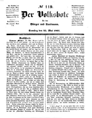 Der Volksbote für den Bürger und Landmann Samstag 25. Mai 1861