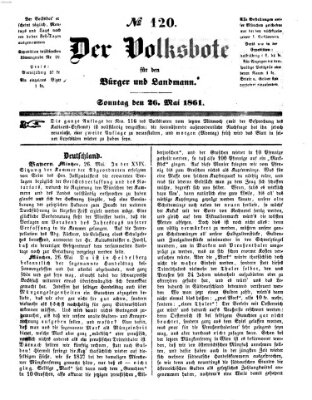 Der Volksbote für den Bürger und Landmann Sonntag 26. Mai 1861