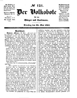 Der Volksbote für den Bürger und Landmann Dienstag 28. Mai 1861