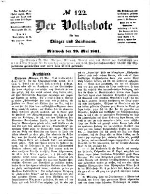 Der Volksbote für den Bürger und Landmann Mittwoch 29. Mai 1861