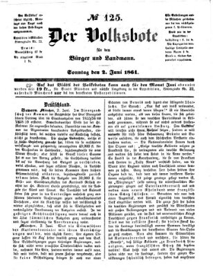 Der Volksbote für den Bürger und Landmann Sonntag 2. Juni 1861