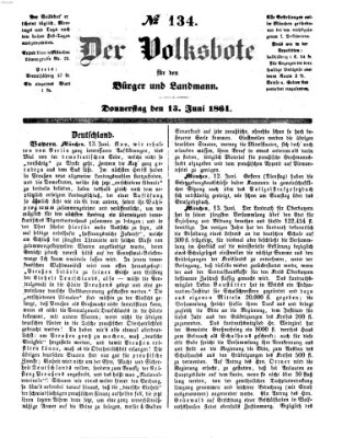 Der Volksbote für den Bürger und Landmann Donnerstag 13. Juni 1861