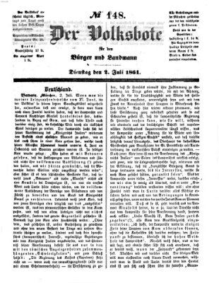 Der Volksbote für den Bürger und Landmann Dienstag 2. Juli 1861