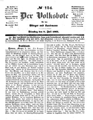 Der Volksbote für den Bürger und Landmann Montag 8. Juli 1861