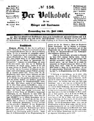 Der Volksbote für den Bürger und Landmann Donnerstag 11. Juli 1861