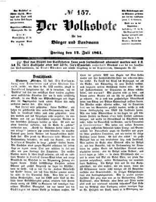 Der Volksbote für den Bürger und Landmann Freitag 12. Juli 1861